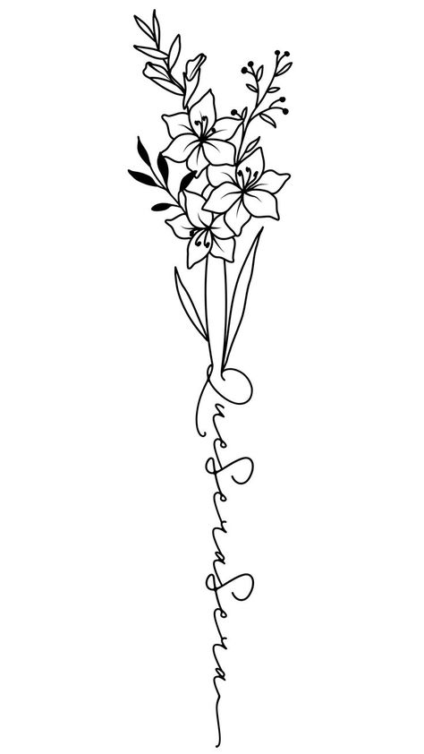 Que Sera Sera Tattoo With Flower, Que Sera Sera Tattoo Ideas, Perfectly Imperfect Tattoo With Flowers, Stronger Than The Storm Tattoo, Sera Sera Tattoo, Que Sera Sera Tattoo, Tattoos On Ribs, Flower Gladiolus, Tattoo Script Fonts