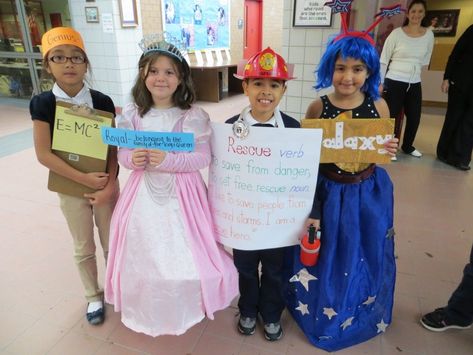 Parade Costume Ideas, Vocabulary Parade Ideas, Word Aware, Vocabulary Parade, World Book Day Ideas, Parade Ideas, World Book Day Costumes, Book Day Costumes, Kid Projects