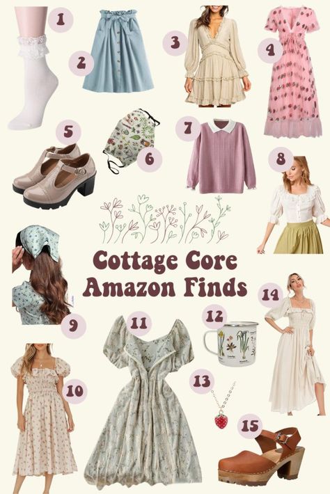 We’re in love with the light, airy, and vintage feel of the cottagecore aesthetic. Luckily, you can try out cottage core fashion on a budget. Find 15 adorable cottagecore amazon finds including dresses, skirts, shirts & tops, pink, & lace, as well as inspiration for our favorite vintage finds to put together the cutest cottagecore outfits. #cottagecore #fashion #amazonfashion #amazonfashionfinds #cottagecoreaesthetic #aesthetic Cute Cottage Core Outfits, Cottagecore Outfits Aesthetic, Vintage Cottagecore Outfits, Cottage Core Outfit Ideas, Cottage Core Aesthetic Outfit, Cottagecore Aesthetic Outfits, Cottagecore Outfit Ideas, Cottage Core Clothes, Cottage Core Outfit