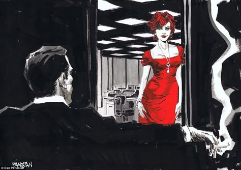 Mad Men by 'Urban Barbarian' Dan Panosian Dan Panosian, Noir Comic, Joan Holloway, Man Illustration, Dc Comic Books, Comic Book Style, Shirt Art, Pulp Art, Neo Noir