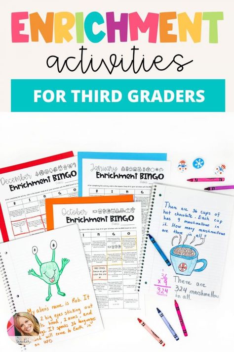Enrichment Activities for 3rd Graders - The Friendly Teacher 2nd Grade Enrichment Projects, Enrichment Activities For 3rd Grade, Third Grade Enrichment Activities, Student Enrichment Activities, Reading Enrichment 2nd Grade, 3rd Grade Fun Friday Activities, 3rd Grade Activities Creative, 3rd Grade Enrichment Activities, Reading Enrichment Activities 3rd Grade