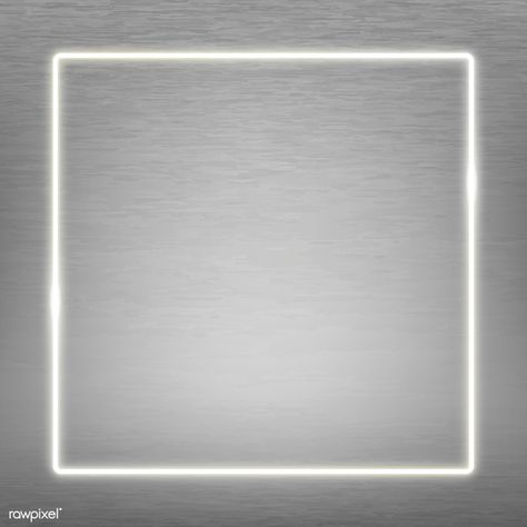 Square white neon frame on a silver background vector | premium image by rawpixel.com / manotang Time Tarot, Scrapbook Sheets, Square Wall Decor, Neon Frame, Wall Decor Wood, Web Design Resources, Instagram Background, Silver Background, Framed Wallpaper