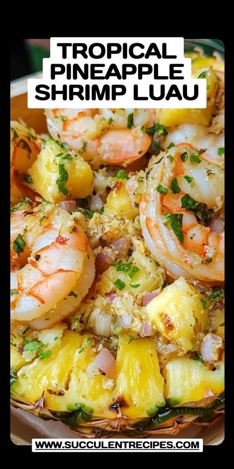 These Pineapple Shrimp Luau Skewers are the perfect summer dish, featuring juicy shrimp and pineapple on a stick with a tangy marinade. Shrimp And Pineapple Appetizer, Hawaiian Shrimp Bowl, Shrimp With Pineapple Recipe, Pineapple Shrimp Recipes, Shrimp And Pineapple Recipes, Healthy Shrimp Recipes Clean Eating, Hawaii Shrimp, Luau Snacks, Shrimp Dishes Recipes