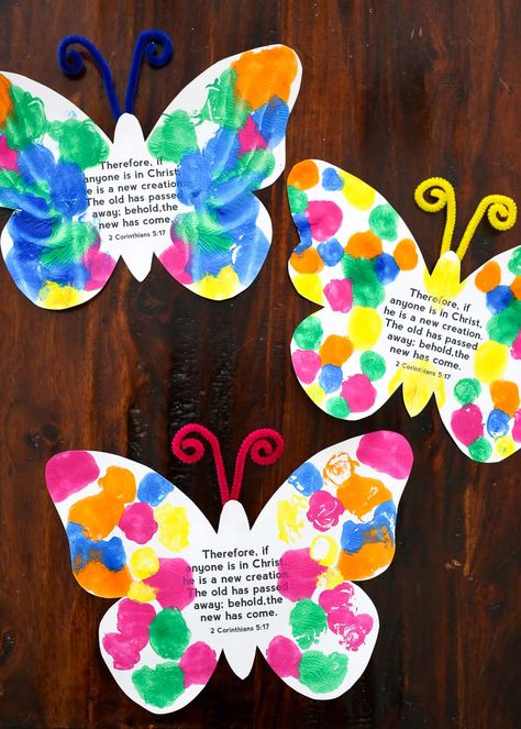 New Creation Craft, Butterfly Craft Preschoolers, Cute Butterfly Craft, Prek Butterfly Crafts, New Beginnings Crafts For Kids, Summer Church Crafts For Kids, March Childrens Church Lessons, Butterfly Art For Preschoolers, Preschool May Crafts