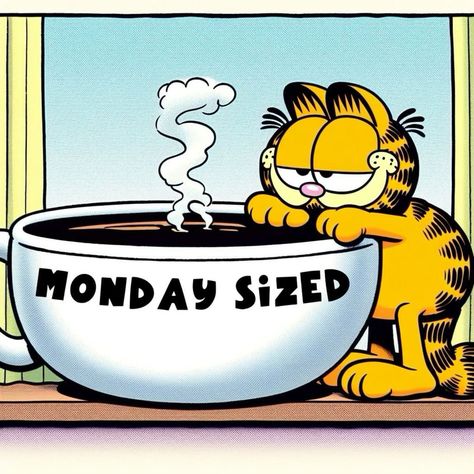 Garfield Monday, Garfield Quotes, Garfield 2, Garfield Wallpaper, Garfield Images, Garfield Cartoon, Friends Hugging, Funny Coffee Quotes, Monday Memes