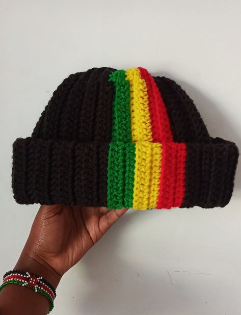 Bob Marley Hat Crochet Free Pattern, Juneteenth Crochet Ideas, Crochet Durag, Rasta Beanie, Crochet Business, Crochet Clothing And Accessories, Crochet Design Pattern, Crochet Bucket Hat, Crochet Fashion Patterns