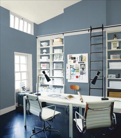 Benjamin Moore Normandy, Paint Colour Combination, Best Blue Paint Colors, Benjamin Moore Blue, Blue Paint Color, Color Combinations Paint, Office Guest Room, Dental Office Design, Blue Paint Colors