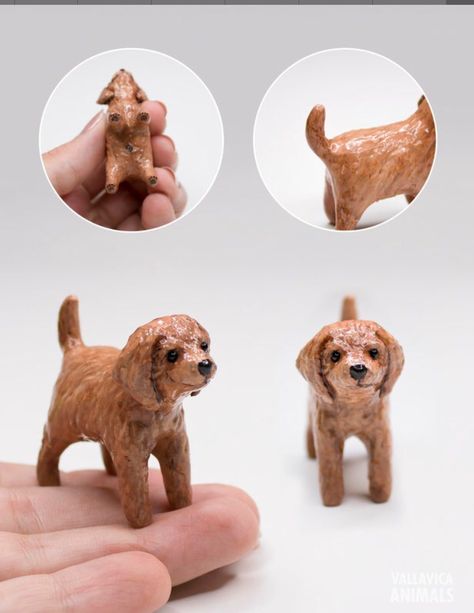 Dog Pottery, Custom Figurines, Pottery Animals, Animal Totem, Miniature Dogs, Clay Diy Projects, Polymer Clay Sculptures, Dog Sculpture, Polymer Clay Miniatures