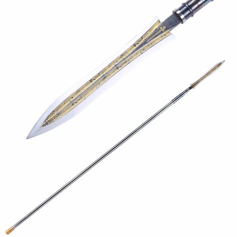 Chinese Spear, Japanese Samurai Swords, Bo Staff, Spear Head, Pretty Knives, Real Steel, Japanese Samurai, Samurai Swords, Yellow Painting