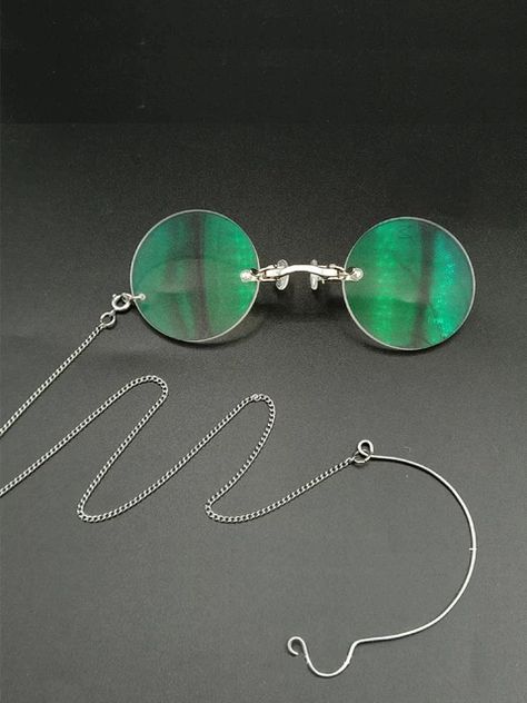 Anti-ancient glasses with round myopia or presbyopic lenses spectacles with silver nose clip,with Chain in , opera glasses _ - AliExpress Mobile Glasses With Chain, Clown Stuff, Opera Glasses, Oc Board, Unique Glasses, Eye Prescription, Nose Clip, Prescription Eyewear, Character Inspo