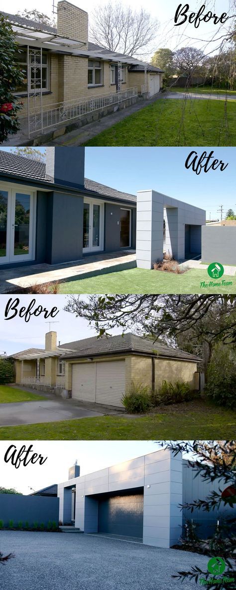 Exterior Renovation Before And After, Stria Cladding, Blonde Brick, Brick Makeover, House Exterior Before And After, Acreage Homes, External Render, Facade Renovation, House Rendering