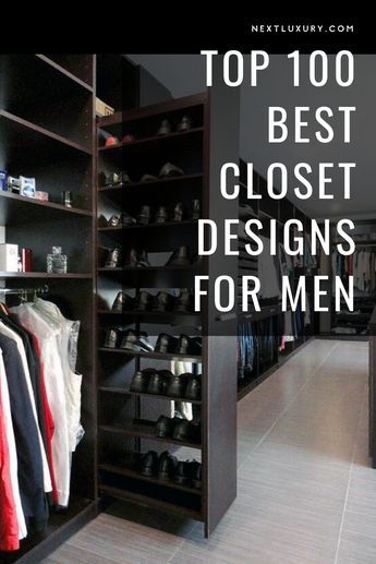 Men Walk In Closet Ideas, Closet Designs Men, Mens Custom Closet, Spacious Wardrobe Ideas, Men’s Walk In Closet Ideas, Men Walk In Closet Luxury, Guy Closet Ideas, Bedroom Man Cave Ideas, Men’s Shoe Closet