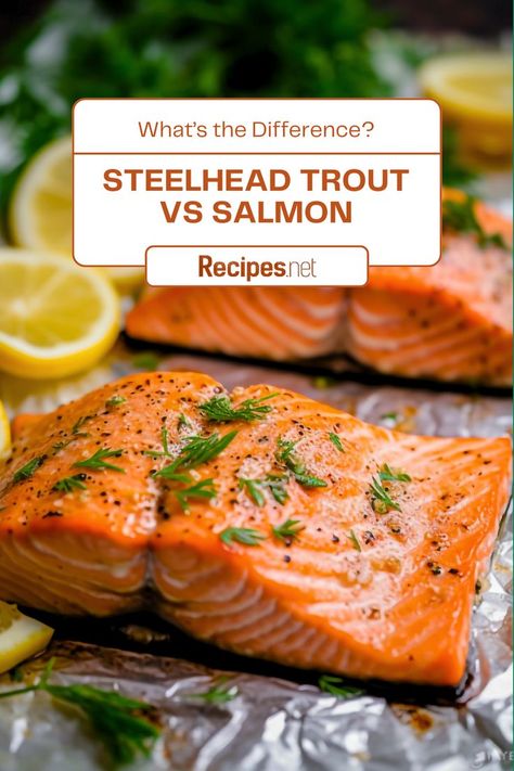 Steelhead Trout and Salmon are popular choices for seafood lovers. Discover the unique characteristics and benefits of each fish. Check out recipes.net for tasty and nutritious meal ideas! Let us know your favorite fish below! #SeafoodComparison #HealthyFish #CookingWithFish #TroutVsSalmon #RecipeIdeas #FishDishes Steel Head Trout Recipe, Steelhead Salmon Recipes, Steel Head Trout, Steel Head Trout Recipes, Steelhead Trout Recipe, Salmon Nutrition Facts, Nutritious Meal Ideas, Salmon Species, Trout Recipe