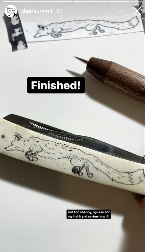 DIY Mollyjogger Scrimshaw Kit Scrimshaw Tattoo, Scrimshaw Art, Wood Things, Powder Horn, Bone Crafts, Colouring Book, Design Diy, Diy Design, Step By Step Instructions