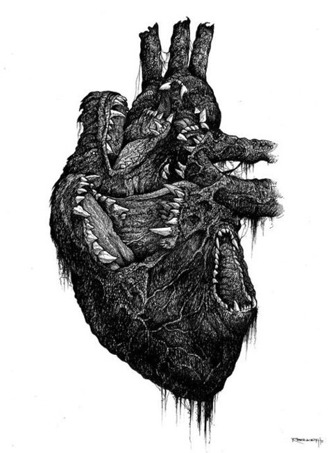 Scared Heart, John Bauer, Art Ancien, Junji Ito, Human Heart, Heart Art, Horror Art, Dark Art, Wolves