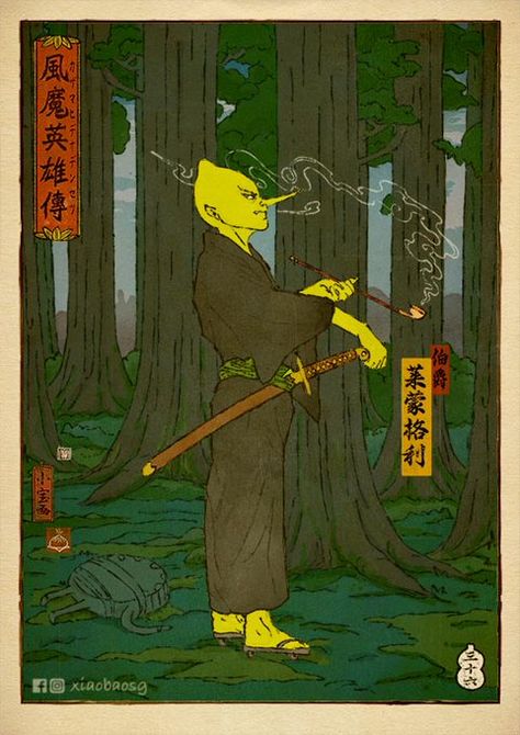 (1) Cartoon Network on Twitter: "Adventure Time inspired by Japanese Ukiyo-e woodblock print art by @xiaobaosg 👹🏯 #AdventureTime #CartoonNetwork #fanart #fanartfriday #Ukiyoe #Japanesewoodblockprint https://t.co/NNlTkqCWPI" / Twitter Lemongrab Fanart, Earl Of Lemongrab, Dnd Art, Ukiyo E, Japanese Woodblock Printing, One Million, Woodblock Print, Freelance Illustrator, One In A Million