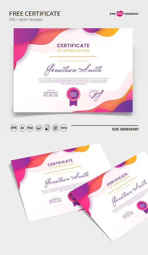 Cute Certificate Templates, Modern Certificate Design Ideas, Certificate Design Ideas, Certificate Design Inspiration, Certificate Ideas, Certificate Designs, Certificate Layout, Art Certificate, Certificate Of Achievement Template