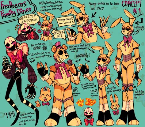 Fnaf Art Animatronics, Security Puppet Fnaf Fanart, Fredbear X Springbonnie, Fnaf Fanart All Characters, Fredbear Fanart, Springbonnie Fanart, Marionette Art, Fnaf Fanart Lolbit, Spring Bonnie Fanart