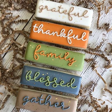 Thanksgiving Decorated Cookies, Thanksgiving Cookies Decorated, Grateful To Be Alive, Cookies Thanksgiving, Fall Decorated Cookies, S Cookies, Cookie Sticks, Paint Cookies, Thanksgiving Cookies