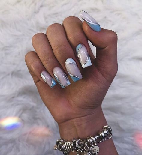 Nail Trends For 2023, Nails Metallic, Long Square Nails, Sassy Nails, Winter Nails Acrylic, Beautiful Film, Metallic Nails, Womens Nails, Fall Nail