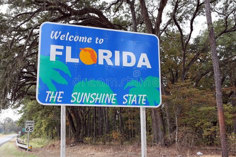 Welcome to Florida. A welcome sign at the Florida state line , #Affiliate, #sign, #Florida, #line, #state #ad Welcome To Florida, Florida City, Moving To Florida, National Days, Free State, Road Trip Adventure, Cold Front, Funny Work, Work Jokes