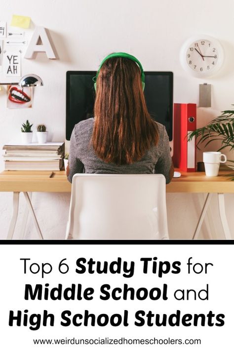 Top 6 Study Tips for Middle School and High School Students Study Habits For Middle School, Study Tips For Middle School, Highschool Hacks, Tips For Middle School, School Presentation, Teen Study, Homeschool Middle School, Middle School Counseling, Independent Study