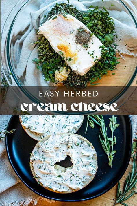 Bagel Spread Recipes, Herb Cream Cheese Recipe, Herb Cream Cheese, Cream Cheese Spread Recipes, Bagel Spread, Cheese Spread Recipes, Flavored Cream Cheeses, Party Spread, Homemade Bagels