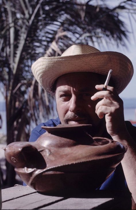 Tennessee Williams in Mexico in 1963 during filming of a movie from his play, The Night of the Iguana, in 1963. Carson Mccullers, The Undoing, Gjon Mili, Edward Albee, Night Of The Iguana, Eugene O'neill, Eugene Smith, Margaret Mitchell, Alfred Eisenstaedt