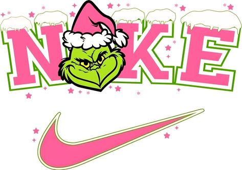 Diy Grinch Shirt, Pink Grinch Christmas, Grinch Svg Files, Vintage Grinch, Christmas Nike, Svg Nike, Pink Grinch, Nike Svg, Pink Svg