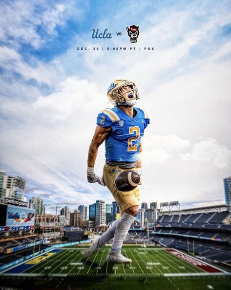 Football Gameday Graphics, Football Creative Ads, Rugby Graphics, Athletic Graphics, Ucla Football, Basketball Graphics, Hyper Real, Football Recruiting, Sports Design Ideas