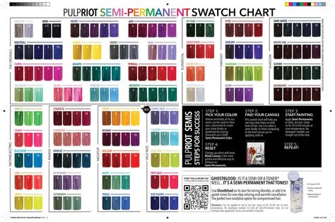 Pulpriot Color Chart, Pulpriot Formulas, Pulpriot Haircolor Ideas, Pravana Vivids Color Chart, Pulp Riot Hair Color Swatches, Pulp Riot Hair Color Formulas, Pulpriot Haircolor, Hair Dye Color Chart, Hair Color Swatches