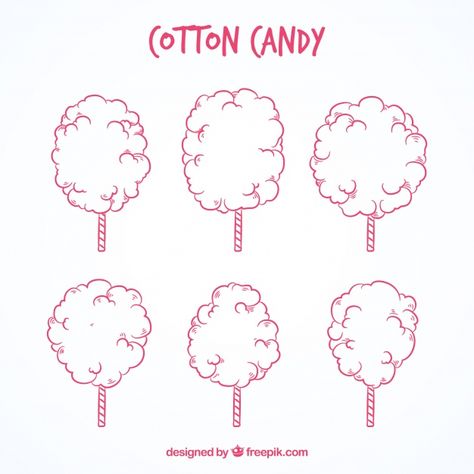 Pack de algodones de azúcar dibujados a mano Candy Tattoo, Candy Drawing, Candy Logo, Arts Ed, Elementary Art, Vector Photo, Drawing Reference, Cotton Candy, Flyer Design