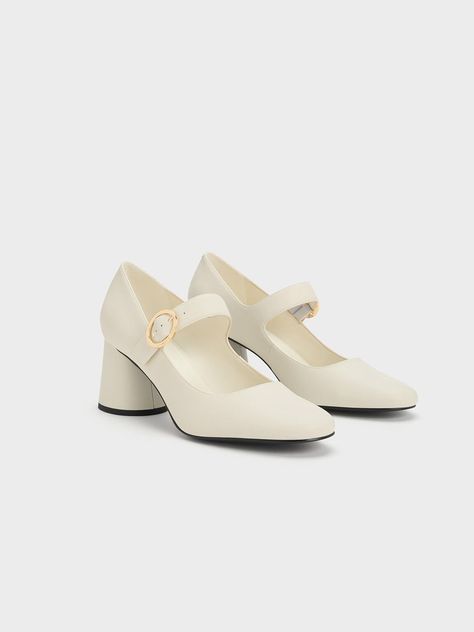 Charles And Keith Heels, Charles And Keith Shoes, Heel Mary Janes, Charles And Keith, Timeless Shoes, Cute Shoes Heels, Faux Leather Heels, Girly Shoes, Shoe Inspo