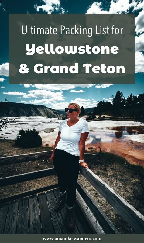 Packing List For Yellowstone In September, Packing List For National Park Road Trip, Yellow Stone National Park Outfits, National Park Outfit Ideas, Yellowstone Packing List, Yellowstone Outfit Ideas, Jackson Hole Wyoming Summer, Jackson Hole Summer, Western Vacation