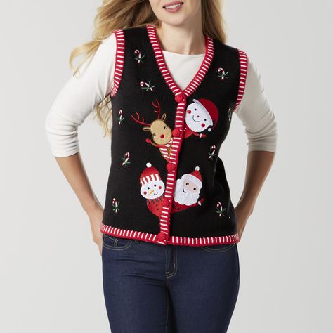 Christmas Sweater Vest, Christmas Vest, Holiday Knits, Christmas Sweaters For Women, Knit Vest, Christmas Aesthetic, Christmas Women, Christmas Knitting, Ugly Christmas