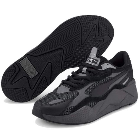 Puma Rs X Black, Puma Rsx Shoes, Puma Rs-x Sneakers, Modern Black Puma Sneakers, Puma Rsx, Puma Rs X3, Puma Outfit, Puma Rs-x, Puma Rs