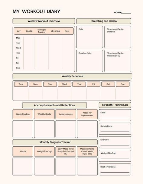 Workout Diary digitalplannertemplate #digitalplannercommunity #simpledigitalplanner #landscapedigitalplannerdigitalplannergoodnotestemplate🔗 Diy Workout Journal, Workouts Planner, Fitness Planner Ideas, Fitness Journal Template, Workout Journal Ideas, Sport Planner, Workout Planner Template, Workout Diary, Gym Diary