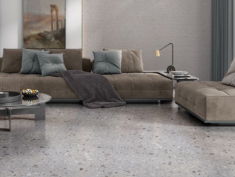 magnesite-terrazzo-floor-seamless-stucco-italiano-slide Taupe Floor, House Design 2023, 2023 Master Bath, Marble Porcelain Tile, Marble Living Room, Tiles Living Room, Honed Marble Tiles, White Porcelain Tile, Gray Porcelain Tile