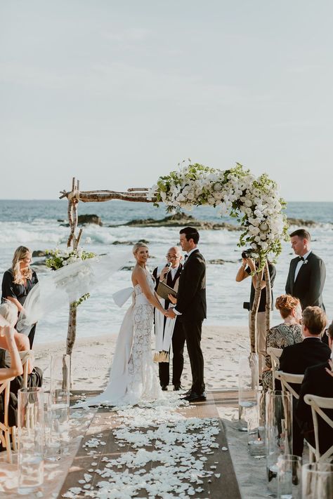 Dream Beach Wedding, Cabo Mexico, Beautiful Beach Wedding, Beach Wedding Inspiration, Wedding Beach Ceremony, Beach Ceremony, Beach Wedding Decorations, Beach Theme Wedding, Black Tie Wedding