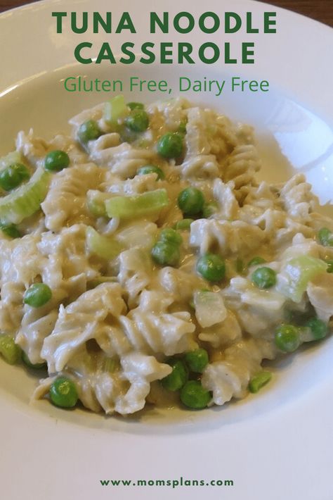 Gluten Free Dairy Free Tuna Noodle Casserole, Gf Df Tuna Noodle Casserole, Tuna Noodle Casserole Dairy Free, Dairy Free Tuna Recipes, Dairy Free Tuna Noodle Casserole, Dairy Free Casseroles, Gluten Free Tuna Noodle Casserole, Dairy Free Tuna Casserole, Tuna Noodle Casserole Healthy