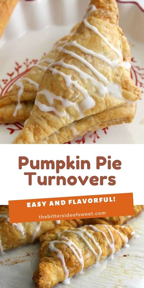 Pie Turnovers, October Meals, Yummy Pastries, Puffed Pastry, Breakfast Baking, Fried Apple, Savory Cakes, Turnover Recipes, Easy Pumpkin Pie