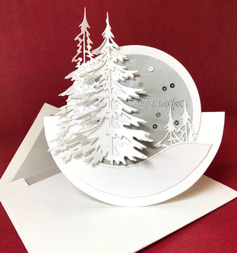 FranmadeInOregon: ROCKER CARD Round Christmas Cards, Beautiful Christmas Cards Handmade Easy, Rocker Cards Christmas, All White Christmas Cards, Diy Handmade Cards Ideas, Rocker Cards Tutorial, Stampinup Christmas Cards, Handmade Cards Christmas, Christmas Handmade Cards