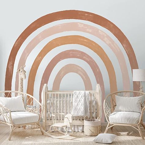 6 Pcs Rainbow Wall Decals 94.5 x 82.7 Inch Large Boho Rainbow Stickers Colorful Vinyl Baby Room Decor Peel and Stick Rainbow Wallpaper for Girls Kids Bedroom Nursery Classroom Playroom (Dark Colors) Toddler Girl Room Rainbow, Boho Rainbow Mural, Girls Bedroom Ideas Rainbow, Boho Rainbow Nursery Wall Paint, Boho Toddler Girl Room, Boho Pink Rainbow Room, Boho Toddler Girl, Boho Rainbow Nursery Wall Decor, Neutral Rainbow Nursery