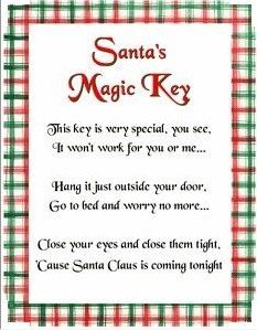 No Chimney, How Will Santa Get in to Deliver Gifts? Santa Key Poem, The Skeleton Key, Santa's Key, Winter Printables, Printable Gifts, Xmas Eve Boxes, Santa Key, Santa's Magic Key, Christmas Craft Fair