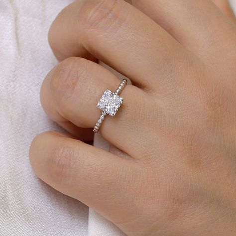 Square diamond engagement ring