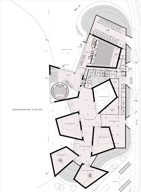 Centre for Promotion of Science / PIKASCH architecture studio Expo Plan Architecture, Drop Off Point Architecture, Research Centre Architecture Plan, Exhibition Centre Plan, Exhibition Architecture Plan, Research Centre Architecture, Experience Centre Design, Museum Plan Architecture Projects, Museum Architecture Concept Ideas