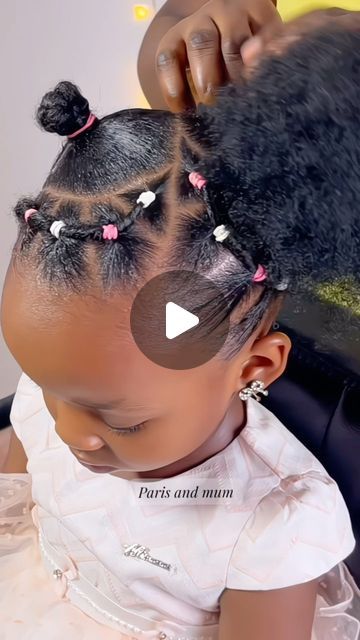 Paris Aminu on Instagram: "Afro ponytail hairstyle for baby girls #kidshairstyles   Music by @faveszn  . . #parisandmum" Toddler Black Girls Hairstyles Ponytails, Kids Hairstyles Girls Easy Black Natural, Lil Girl Ponytails Kid Hairstyles Black, Girl Ponytail Hairstyles Kids Black, Hảir Style For Baby Girl, Little Black Girls Ponytails Kid Hair, Cute Little Baby Girl Hairstyles Black, Black Children’s Hairstyles, How To Style Baby Girl Hair