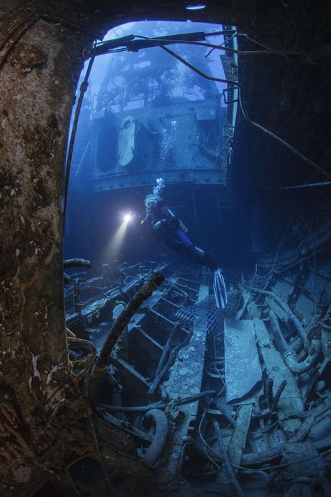 Inside the wreck... by Sergiy Glushchenko on 500px Underwater Ruins, Ship Wreck, Diver Down, Scuba Diving Equipment, Abandoned Ships, Ghost Ship, Diving Equipment, Diving Gear, Scuba Diver