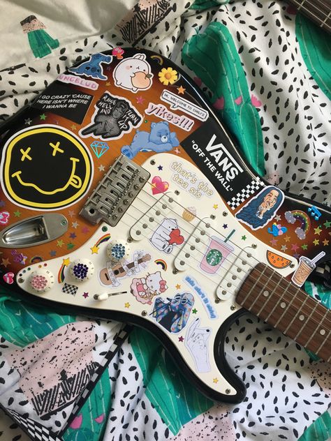 💖💖 Guitar Decorations, Amp Settings, Guitar Aesthetic, Guitar Stickers, Electric Guitar Design, Bass Ukulele, Guitar Obsession, Cool Electric Guitars, Guitar Tutorial