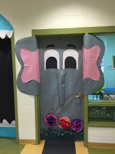 Jungle Door Decorations, Jungle Theme Door Decorations, Hippo Classroom Theme, Animal Door Decorations Classroom Jungle Theme, Elephant Door Dec, Class Door, Vbs 2024, Class Room, Door Decorations Classroom